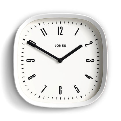 JONES CLOCKS® Marvel wall Clock | Retro Rounded Square Clock | 10" | Black