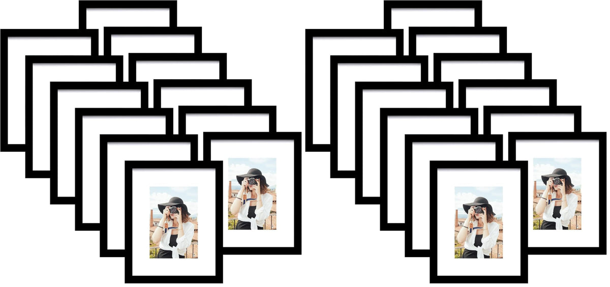 Picrit 8x10 Picture Frame Set of 12, Modern Gallery Wall Frames, Black
