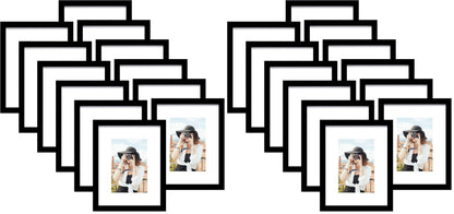 Picrit 8x10 Picture Frame Set of 12, Modern Gallery Wall Frames, Black