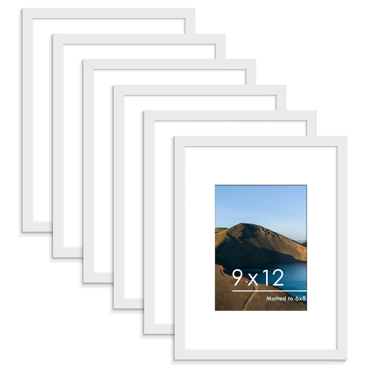 PEALSN 8x10 Picture Frame Set of 6,Wall or Tabletop Display,Black Woodgrain