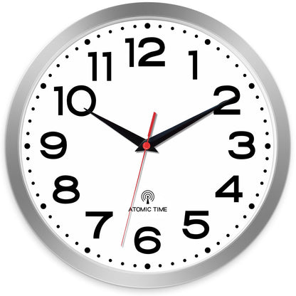 Roymnie 10 Inch Wall Clock, Battery Operated Silent Non Ticking Black
