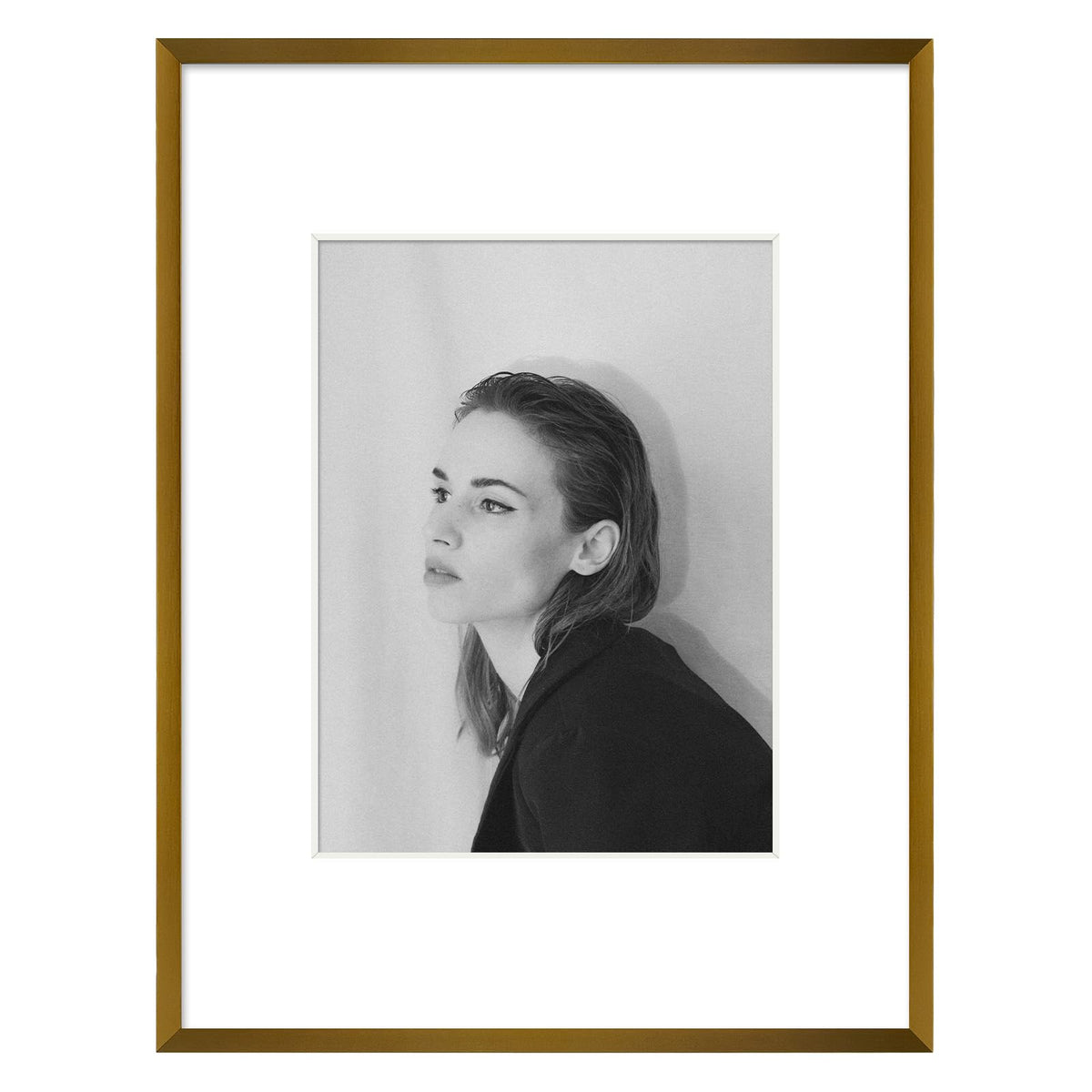 Golden State Art 11x14 Gold Aluminum Frame with White Mat, Real Glass
