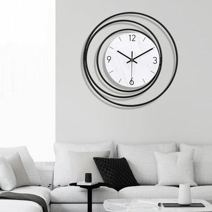 Dankeit 13inch Decorative Wall Clock, Silent Non-Ticking Quality Quartz Battery Operated, Large Wall Clock for Living Room Kitchen Home Bathroom Bedroom Wall Decor, Black