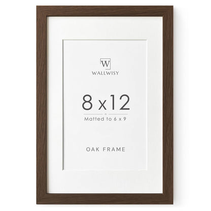 5x7 Picture Frame, Solid Oak Wood 5x7 Photo Frame with Mat to 4x6