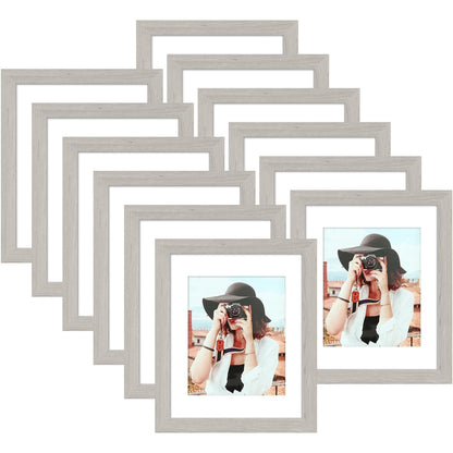 Picrit 8x10 Picture Frame Set of 12, Modern Gallery Wall Frames, Black