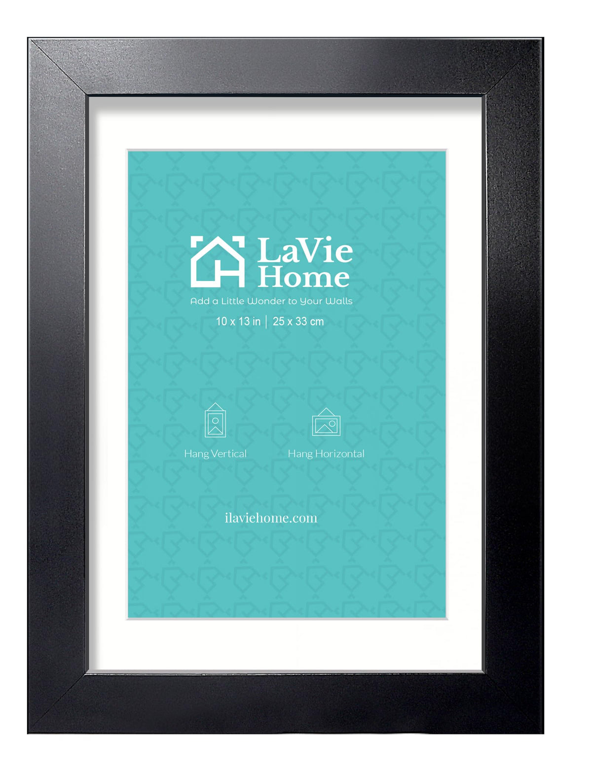 LaVie Home 14x18 Picture Frame Black Poster Frame,Display Pictures 12x16 with Mat or 14x18 Without Mat, Stable and Sturdy Frame and Polished Plexiglass, Horizontal and Vertical Format of The Walls