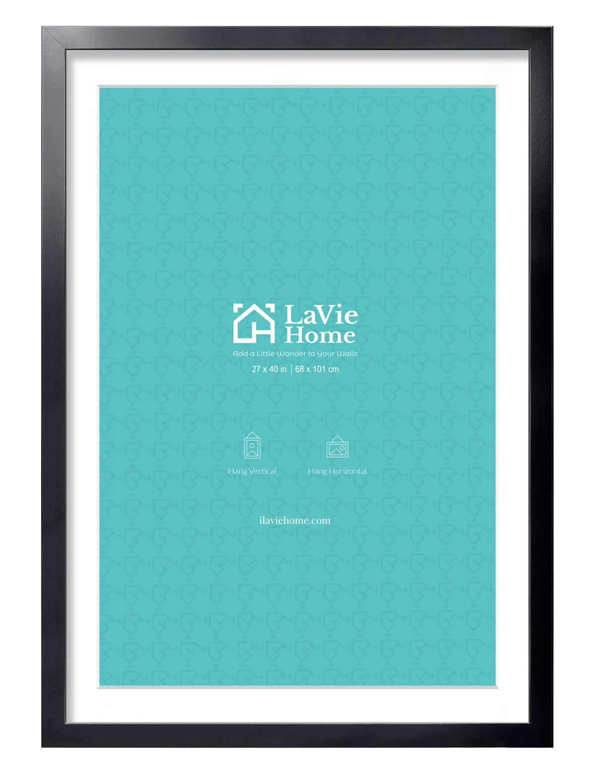 LaVie Home 14x18 Picture Frame Black Poster Frame,Display Pictures 12x16 with Mat or 14x18 Without Mat, Stable and Sturdy Frame and Polished Plexiglass, Horizontal and Vertical Format of The Walls