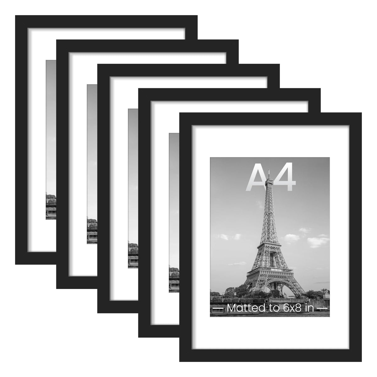 upsimples 8x10 Picture Frames, Gallery Wall Frames Set of 5, Black
