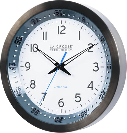 La Crosse Technology Atomic Wall Clock, Metal, 10" (404-54667)