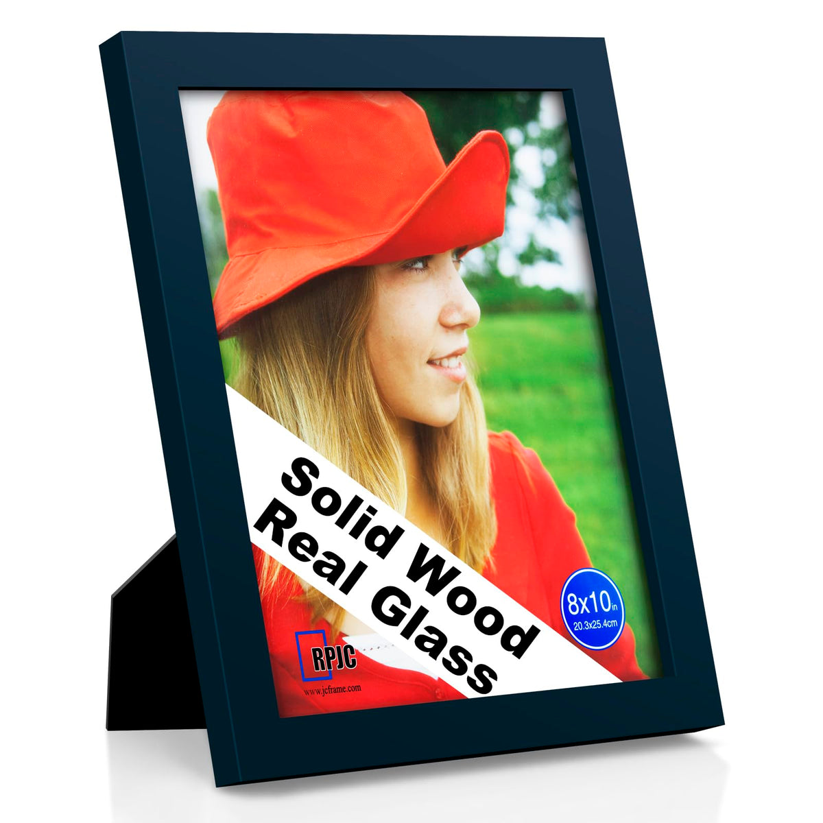 RPJC 5x7 Solid Wood Picture Frame with Real Glass Cover Black