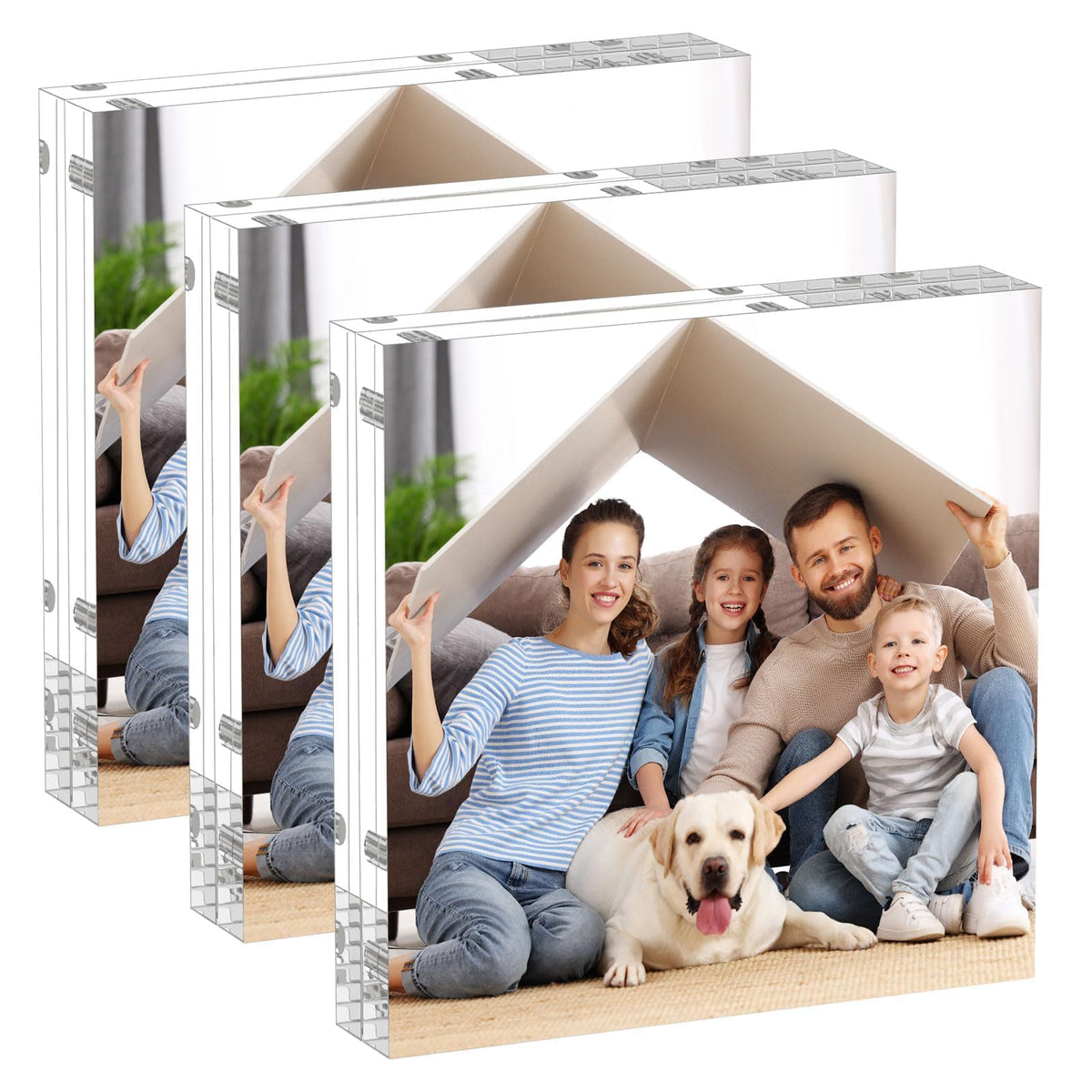 AITEE 4x6 Acrylic Picture Frames 3 Pack, Clear Picture Frames，20% Thicker