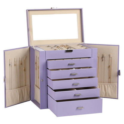 Frebeauty 6-Layer Jewelry Box for Women,Large Jewelry Organizer with Drawer