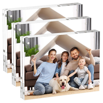 AITEE 4x6 Acrylic Picture Frames 3 Pack, Clear Picture Frames，20% Thicker