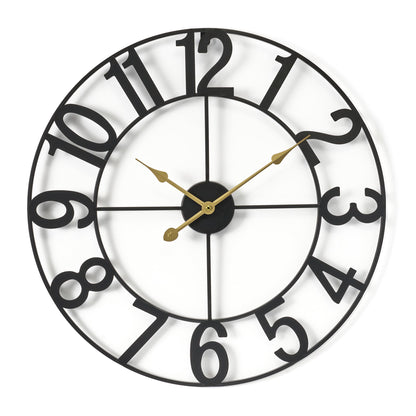 Sorbus Large Wall Clock, Metal Frame, Battery Powered (24 Inch, Bronze)
