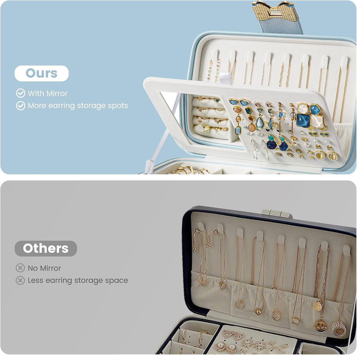 Lolalet 2 Layer Jewelry Box for Teen Girls & Young Women