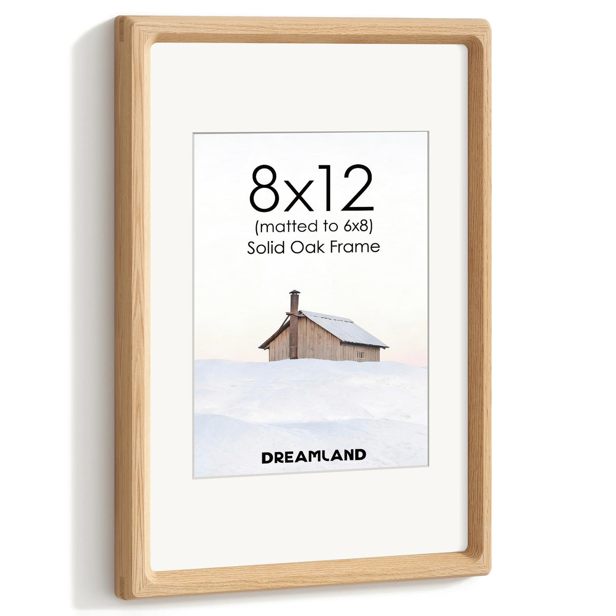 Dreamland 5x7 Picture Frame, USA-Sourced Oak Wood Photo Frames with HD Tempered Glass, 5 x 7 Wooden Frame Matted to 4 x 6, 5x7 Frames Handcrafted Rounded Corner for Tabletop or Wall Display