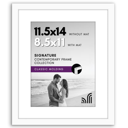 Americanflat 11x14 Picture Frame - Matted to 8x10 - Engineered Wood - Black
