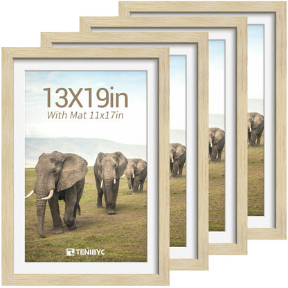 5x7 picture frame 4 Pack, 4x6 Mat, Black Wood, Glass, for Photo