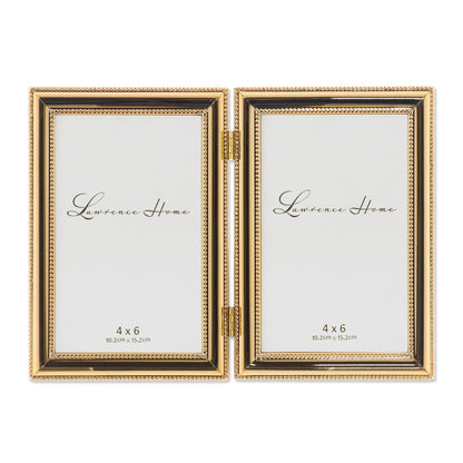 Lawrence Frames 510780 8x10 Metal Picture Frame Silver-Plate with Delicate Beading