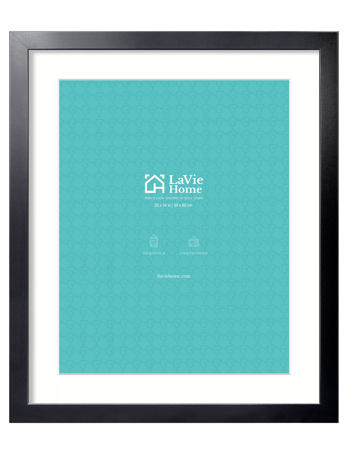 LaVie Home 14x18 Picture Frame Black Poster Frame,Display Pictures 12x16 with Mat or 14x18 Without Mat, Stable and Sturdy Frame and Polished Plexiglass, Horizontal and Vertical Format of The Walls