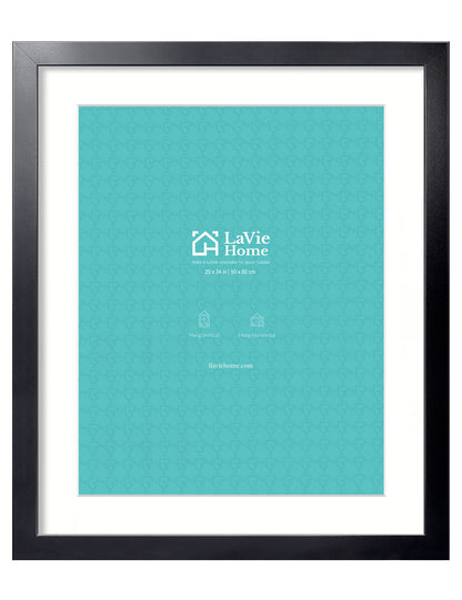 LaVie Home 14x18 Picture Frame Black Poster Frame,Display Pictures 12x16 with Mat or 14x18 Without Mat, Stable and Sturdy Frame and Polished Plexiglass, Horizontal and Vertical Format of The Walls