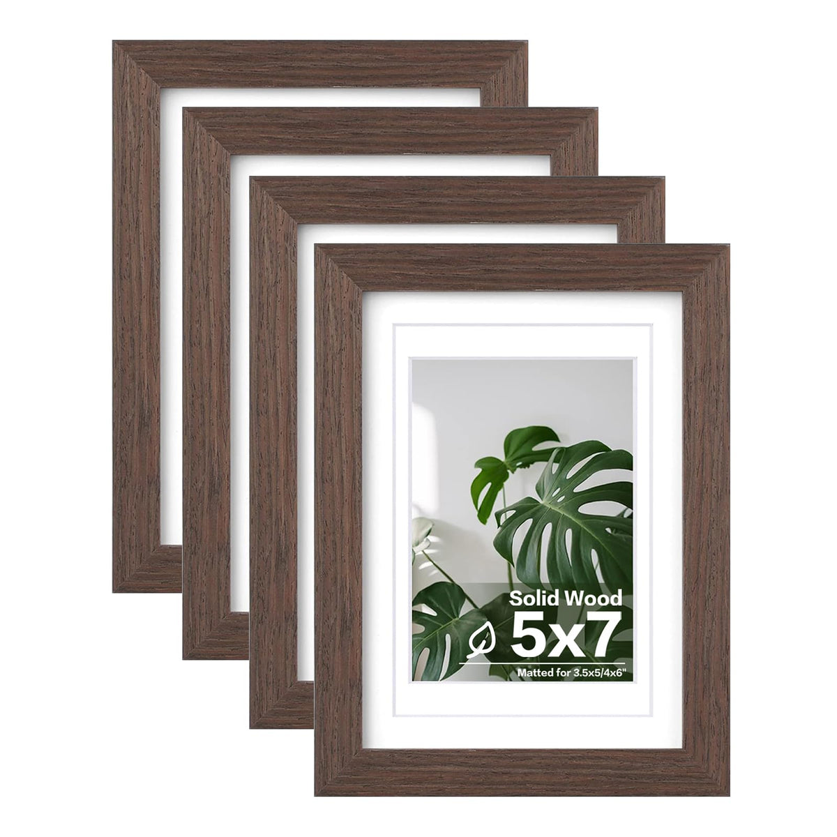 Egofine 8x10 Picture Frames Set of 4, Made of Solid Wood Covered by Plexiglass 4x6 and 5x7 with Mat or 8x10 without Mat, for Table Top Display and Wall Mounting Photo Frame White