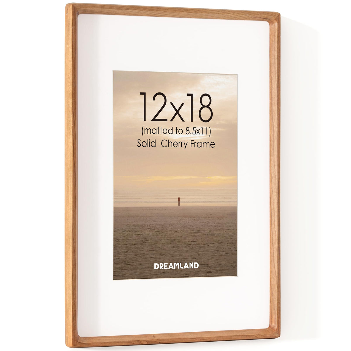 Dreamland 5x7 Picture Frame, USA-Sourced Oak Wood Photo Frames with HD Tempered Glass, 5 x 7 Wooden Frame Matted to 4 x 6, 5x7 Frames Handcrafted Rounded Corner for Tabletop or Wall Display
