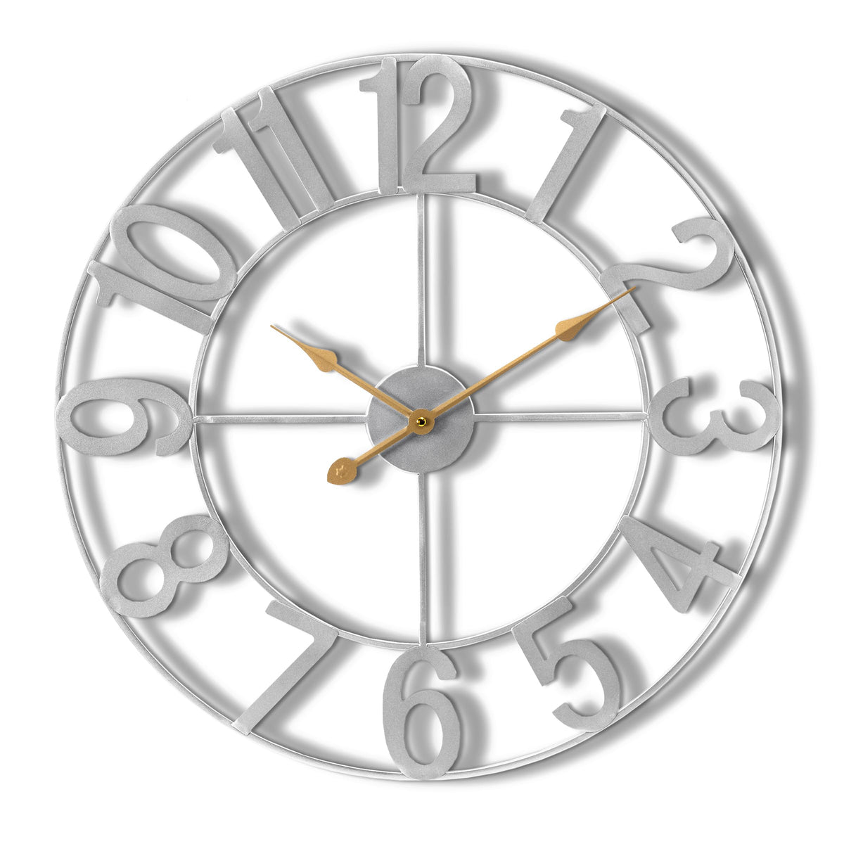 Sorbus Large Wall Clock, Metal Frame, Battery Powered (24 Inch, Bronze)