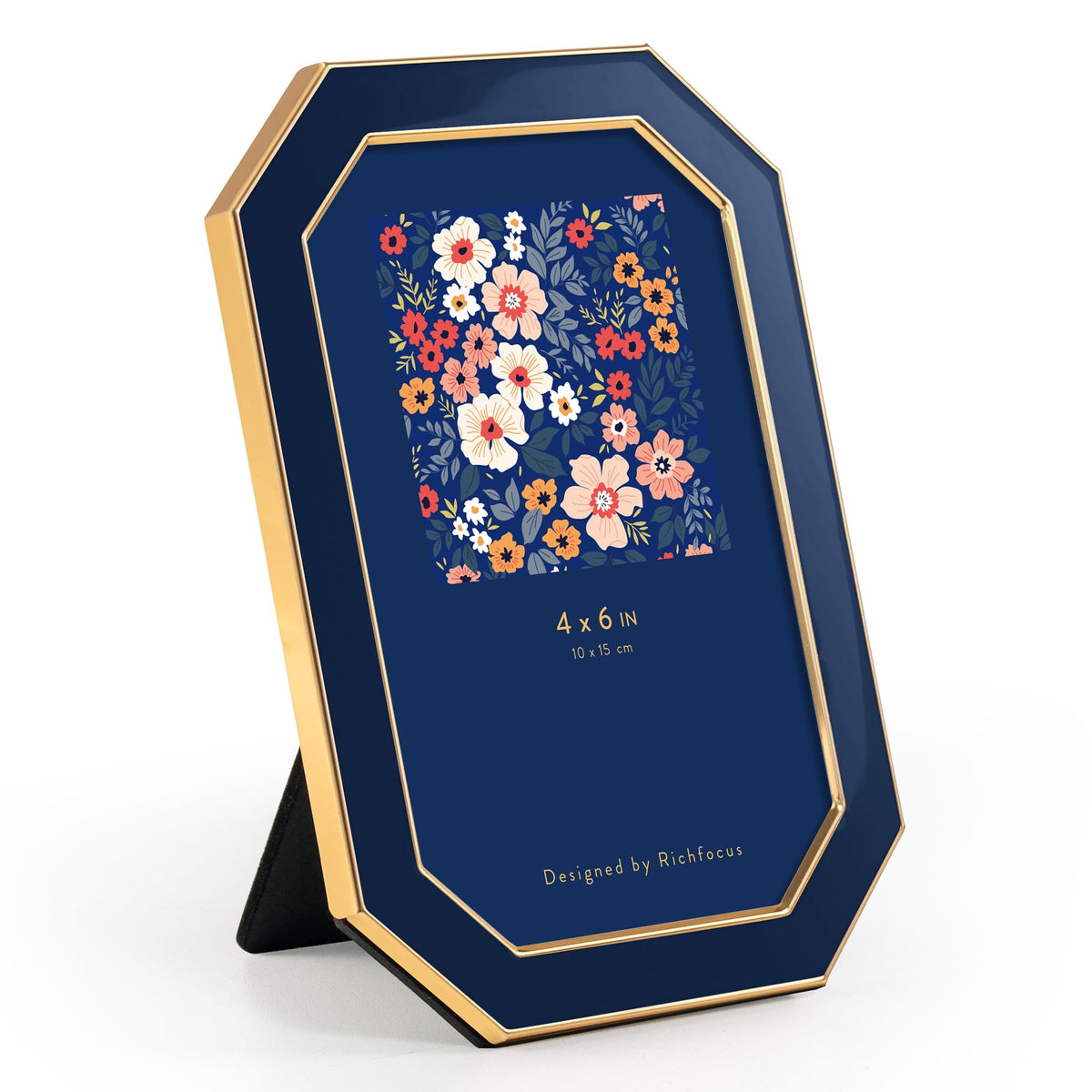 4x6 Enamel Picture Frame with HD-Tempered Glass, Display 3x5 Photo with Mat, Ornate Photo Frame with Gold Metal Edge & Velvet Back for Tabletop & Wall Mount Vertically or Horizontally Display, White
