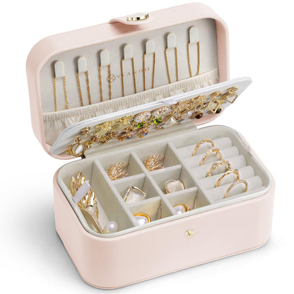 VLANDO Travel Jewelry Case, Portable Jewelry Earring Box Organizer