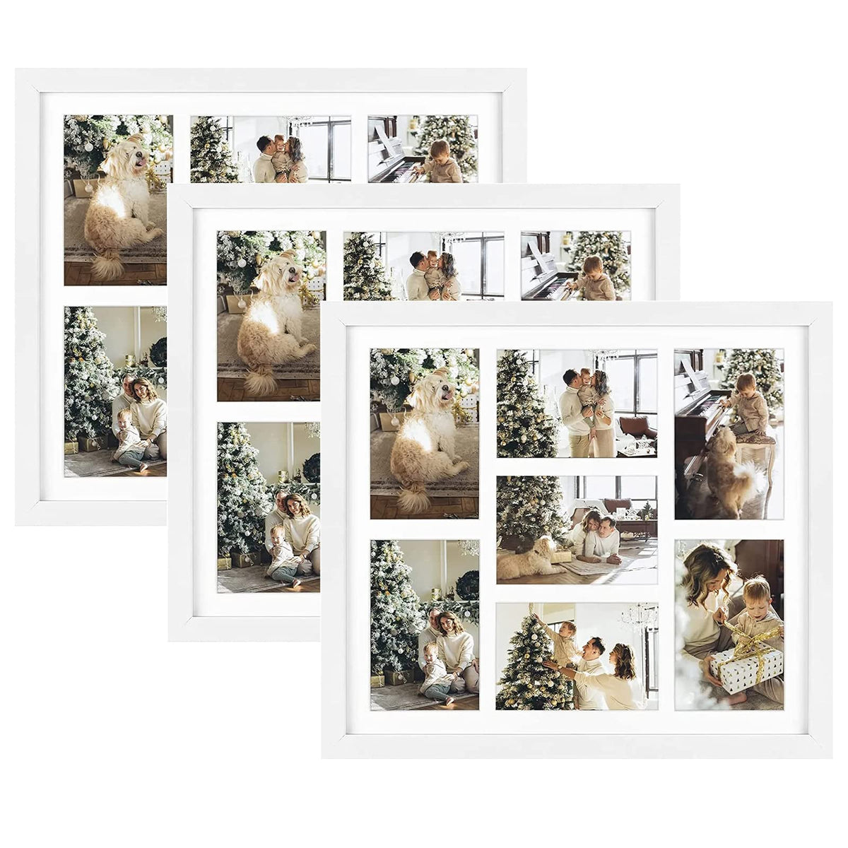 Golden State Art 9-Openings 4x6 Wood Collage Picture Frame Black