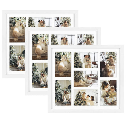 Golden State Art 9-Openings 4x6 Wood Collage Picture Frame Black