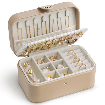 VLANDO Travel Jewelry Case, Portable Jewelry Earring Box Organizer