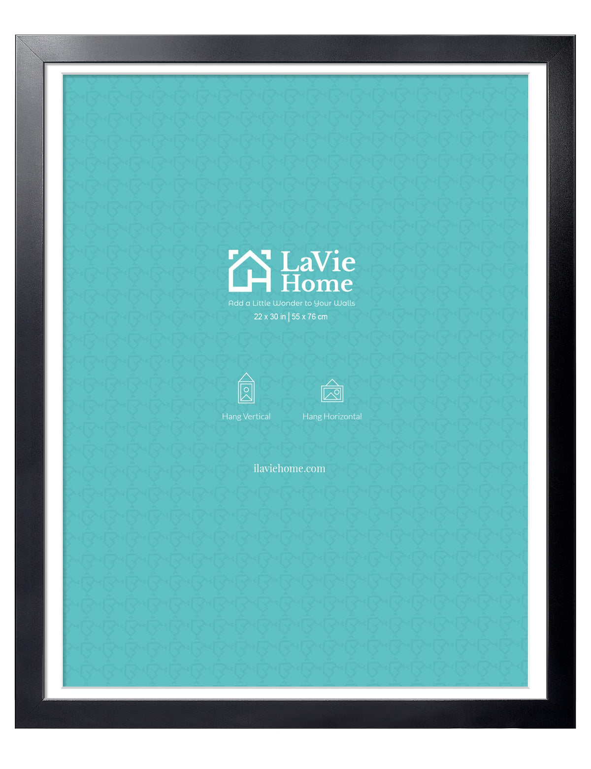 LaVie Home 14x18 Picture Frame Black Poster Frame,Display Pictures 12x16 with Mat or 14x18 Without Mat, Stable and Sturdy Frame and Polished Plexiglass, Horizontal and Vertical Format of The Walls