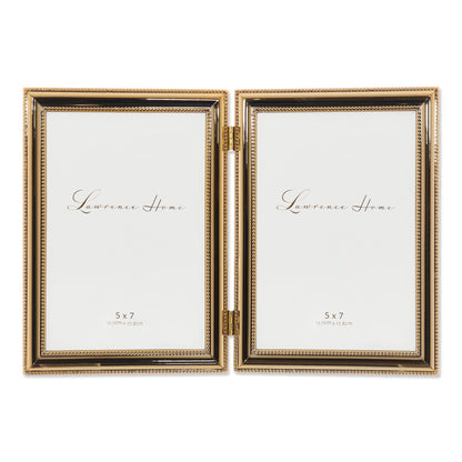 Lawrence Frames 510780 8x10 Metal Picture Frame Silver-Plate with Delicate Beading