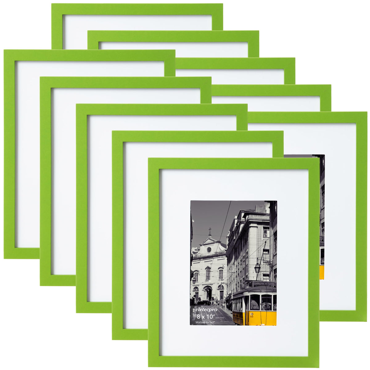 eletecpro 8x10 Picture Frames, Acrylic Cover, Black, Set of 10