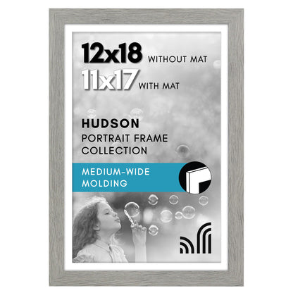 Americanflat 22x28 Poster Frame - Matted to 18x24 - Engineered Wood - Black