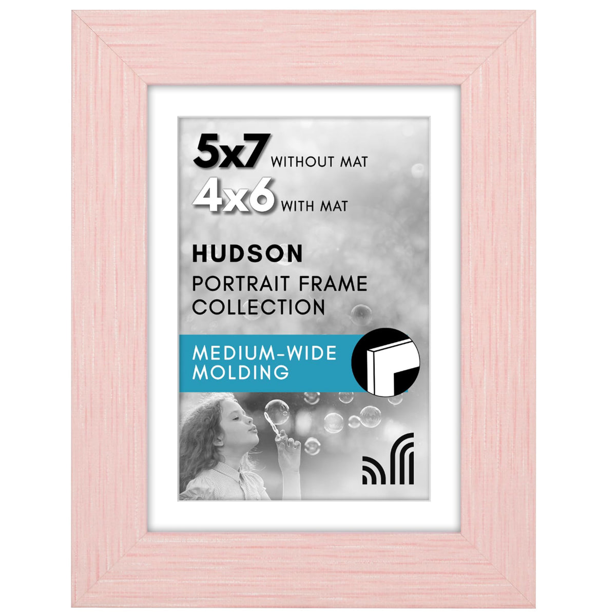 Americanflat 22x28 Poster Frame - Matted to 18x24 - Engineered Wood - Black