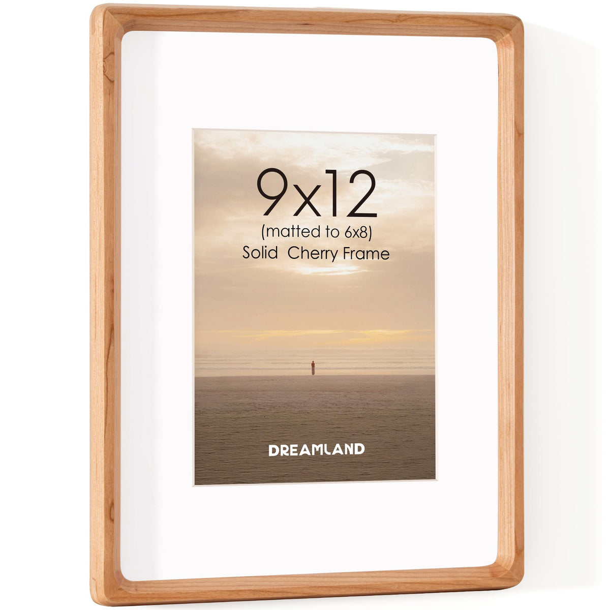 Dreamland 5x7 Picture Frame, USA-Sourced Oak Wood Photo Frames with HD Tempered Glass, 5 x 7 Wooden Frame Matted to 4 x 6, 5x7 Frames Handcrafted Rounded Corner for Tabletop or Wall Display