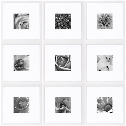 eletecpro Picture Frames Set of 9, 12x12 in, Acrylic Cover, Black