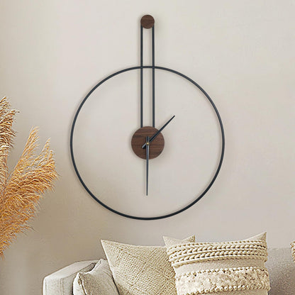 DRELIFAM Modern Wall Clock Large Wall Clocks with Walnut Dial Silent Non-Ticking for Living Room Home Decor Bedroom Kitchen Office