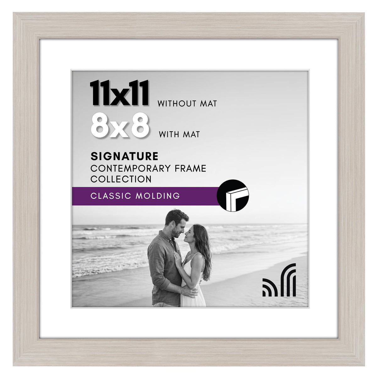 Americanflat 11x14 Picture Frame - Matted to 8x10 - Engineered Wood - Black