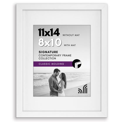 Americanflat 11x14 Picture Frame - Matted to 8x10 - Engineered Wood - Black