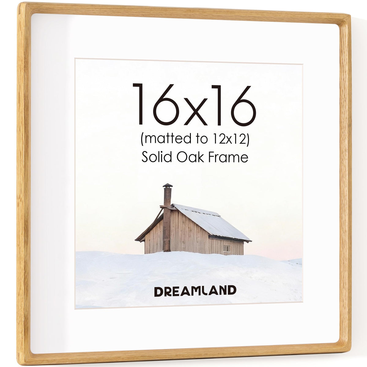 Dreamland 8x10 Picture Frame, USA-Sourced Oak Wood Photo Frames with HD Tempered Glass, 8 x 10 Wooden Frame Matted to 5 x 7, 8x10 Frames Handcrafted Rounded Corner for Tabletop or Wall Display
