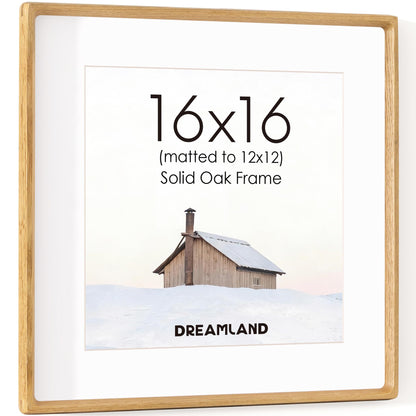 Dreamland 8x10 Picture Frame, USA-Sourced Oak Wood Photo Frames with HD Tempered Glass, 8 x 10 Wooden Frame Matted to 5 x 7, 8x10 Frames Handcrafted Rounded Corner for Tabletop or Wall Display