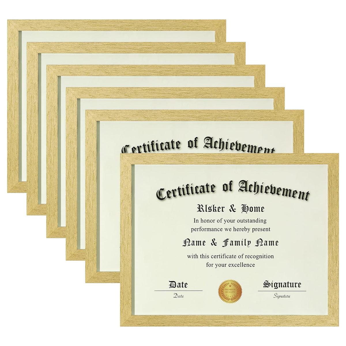 ELSKER&HOME 8.5x11 Picture Frame Certificate Document Frame 6 Pack Glass
