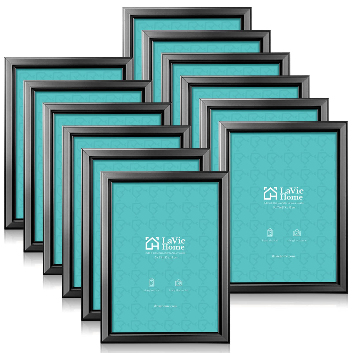 LaVie Home 4x6 Picture Frames (12 Pack, Gold) Simple Designed Photo Frame with High Definition Glass for Wall Mount & Table Top Display, Set of 12 Classic Collection