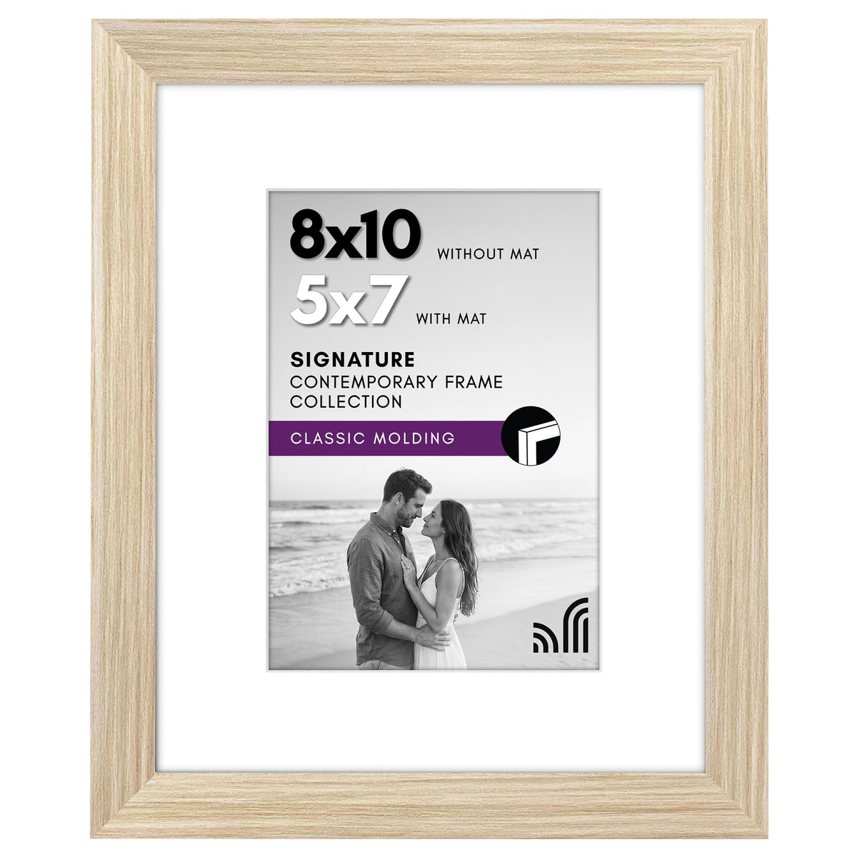 Americanflat 11x14 Picture Frame - Matted to 8x10 - Engineered Wood - Black