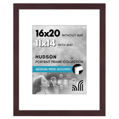 Americanflat 22x28 Poster Frame - Matted to 18x24 - Engineered Wood - Black