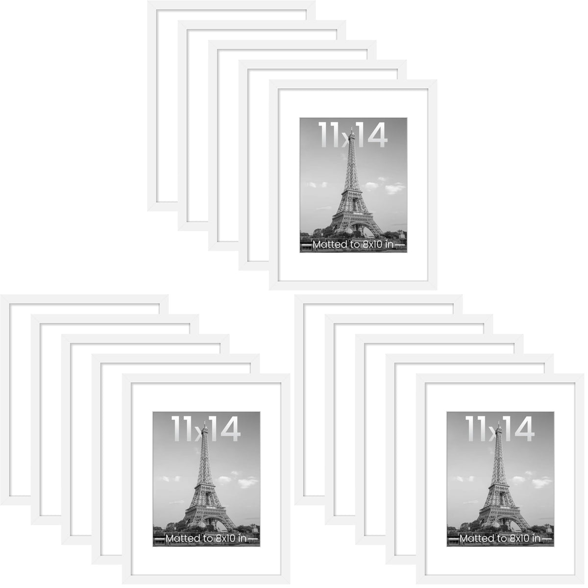 upsimples 8x10 Picture Frames, Gallery Wall Frames Set of 5, Black